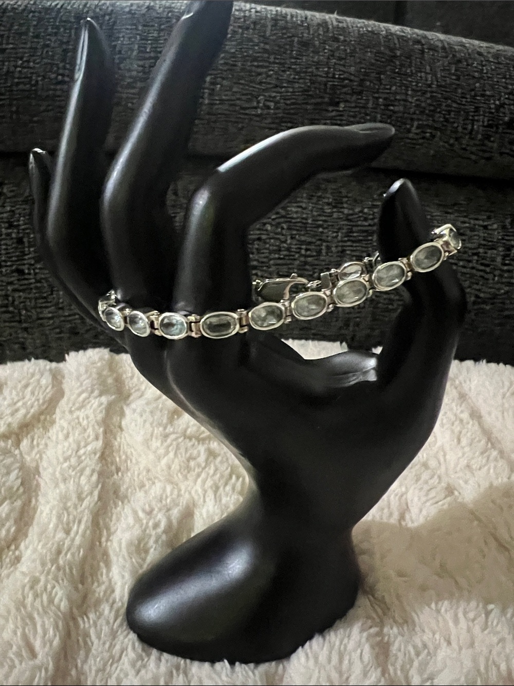 Sterling Silver Swiss Blue Topaz Link Bracelet - Elegant Women’s Jewelry